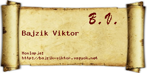 Bajzik Viktor névjegykártya